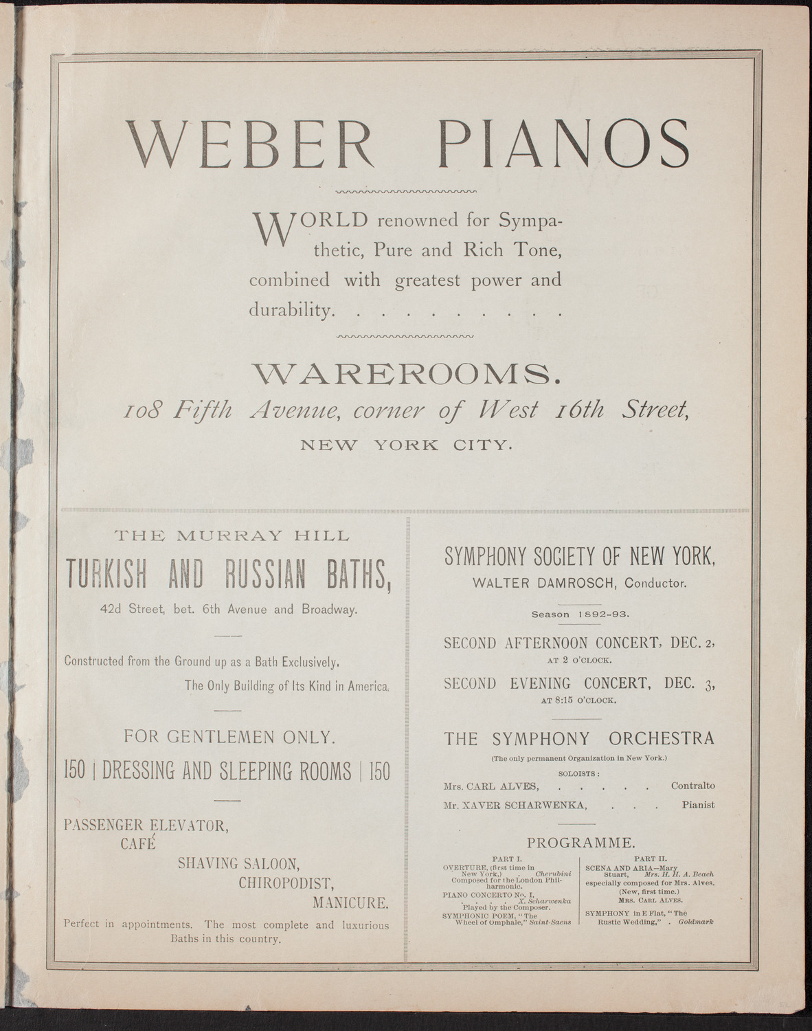 Benefit: Roman Catholic Orphan Asylums, November 17, 1892, program page 7