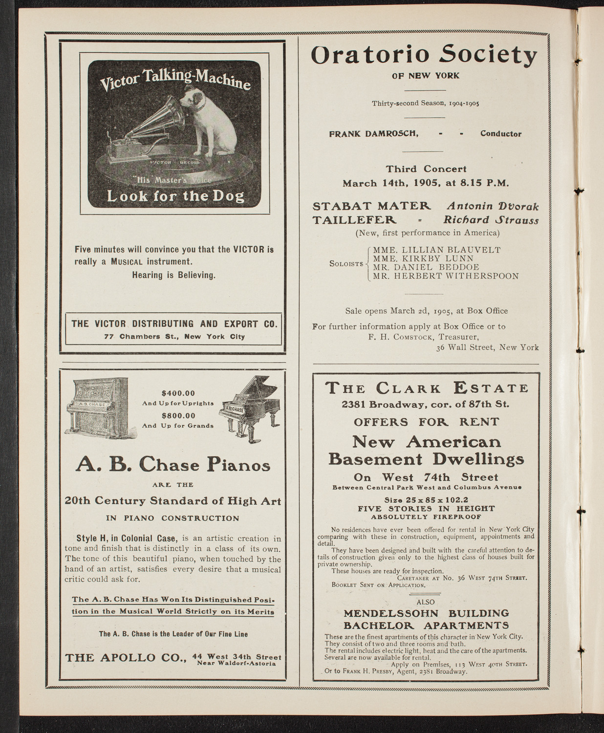 Russian Symphony Society of New York, February 25, 1905, program page 2