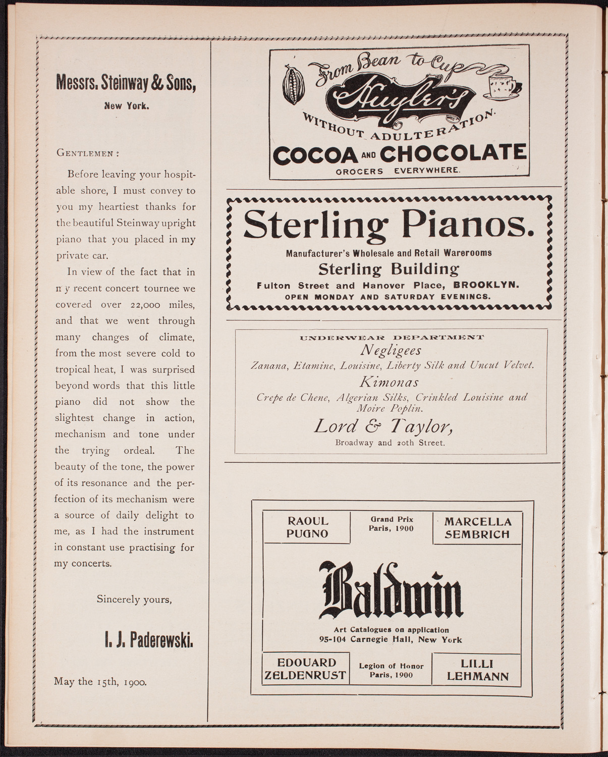 Wetzler Symphony Orchestra, December 2, 1902, program page 4