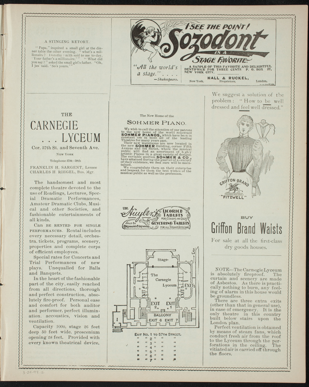 Ethelbert Nevin/ Julie Wyman/ Isadora Duncan, March 24, 1898, program page 3