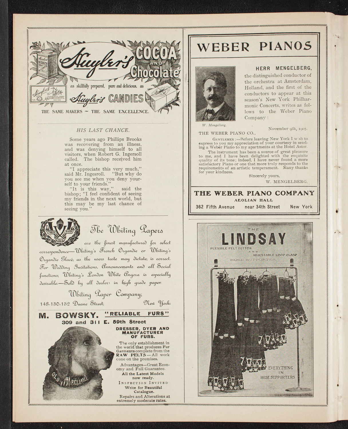 Mendelssohn's Elijah, December 8, 1905, program page 6