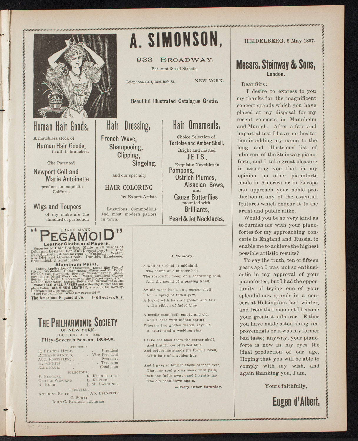 Elmendorf Lecture: The Entire War with Spain in Cuba, April 7, 1899, program page 5