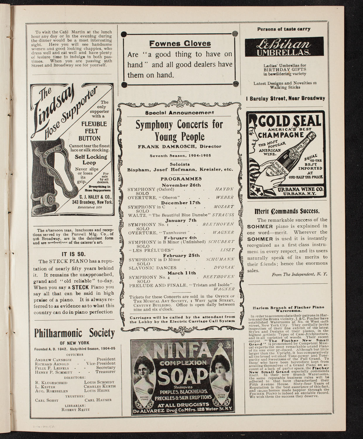 Johanna Gadski, Soprano, November 10, 1904, program page 9