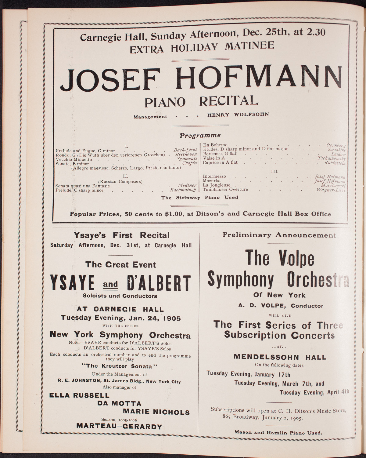 New York Philharmonic, December 16, 1904, program page 10