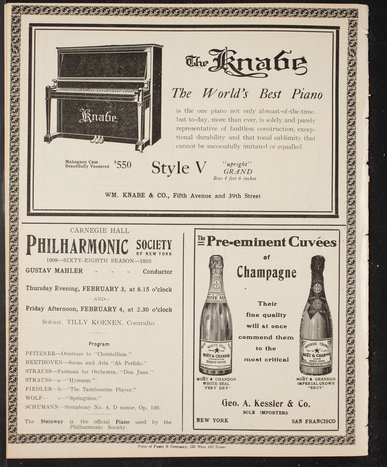 Maud Allan with The Russian Symphony Orchestra, February 2, 1910, program page 12