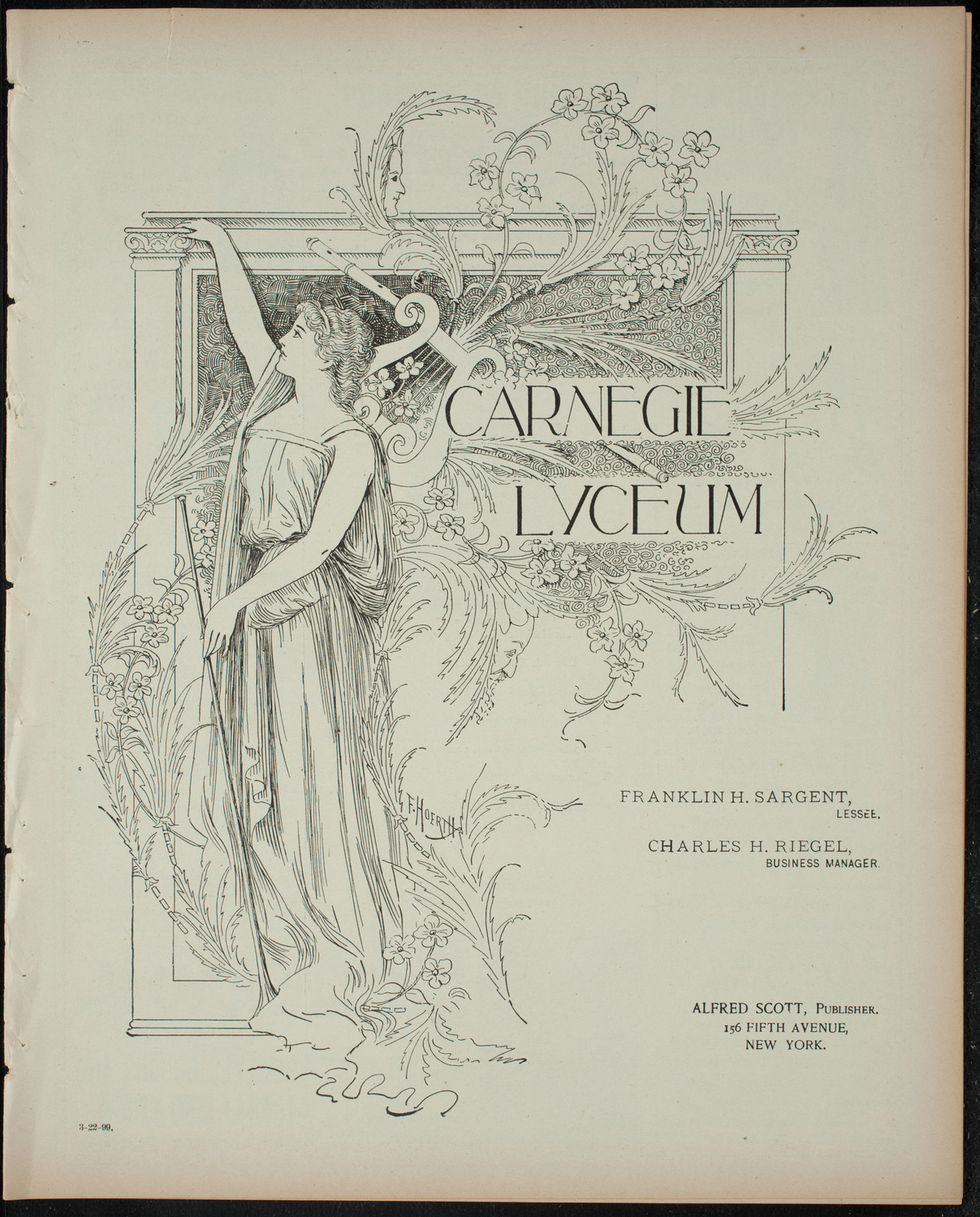 Powers-Arnold Wednesday Morning Musicale, March 22, 1899, program page 1