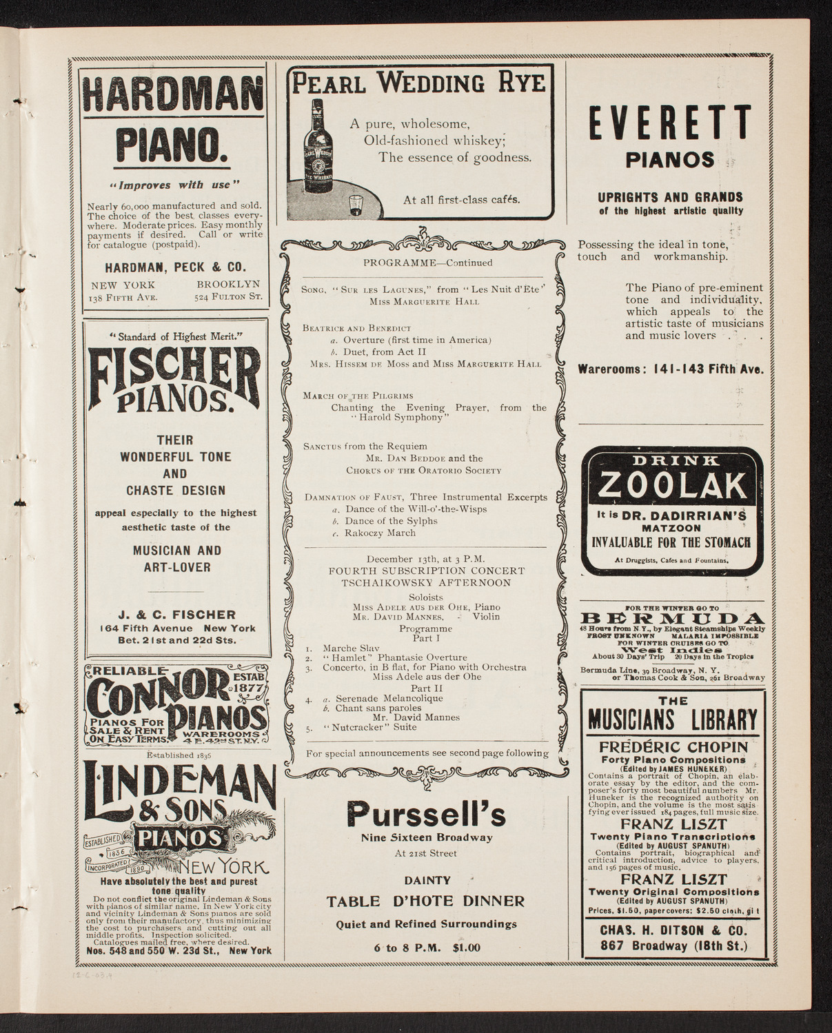 New York Symphony Orchestra, December 6, 1903, program page 7