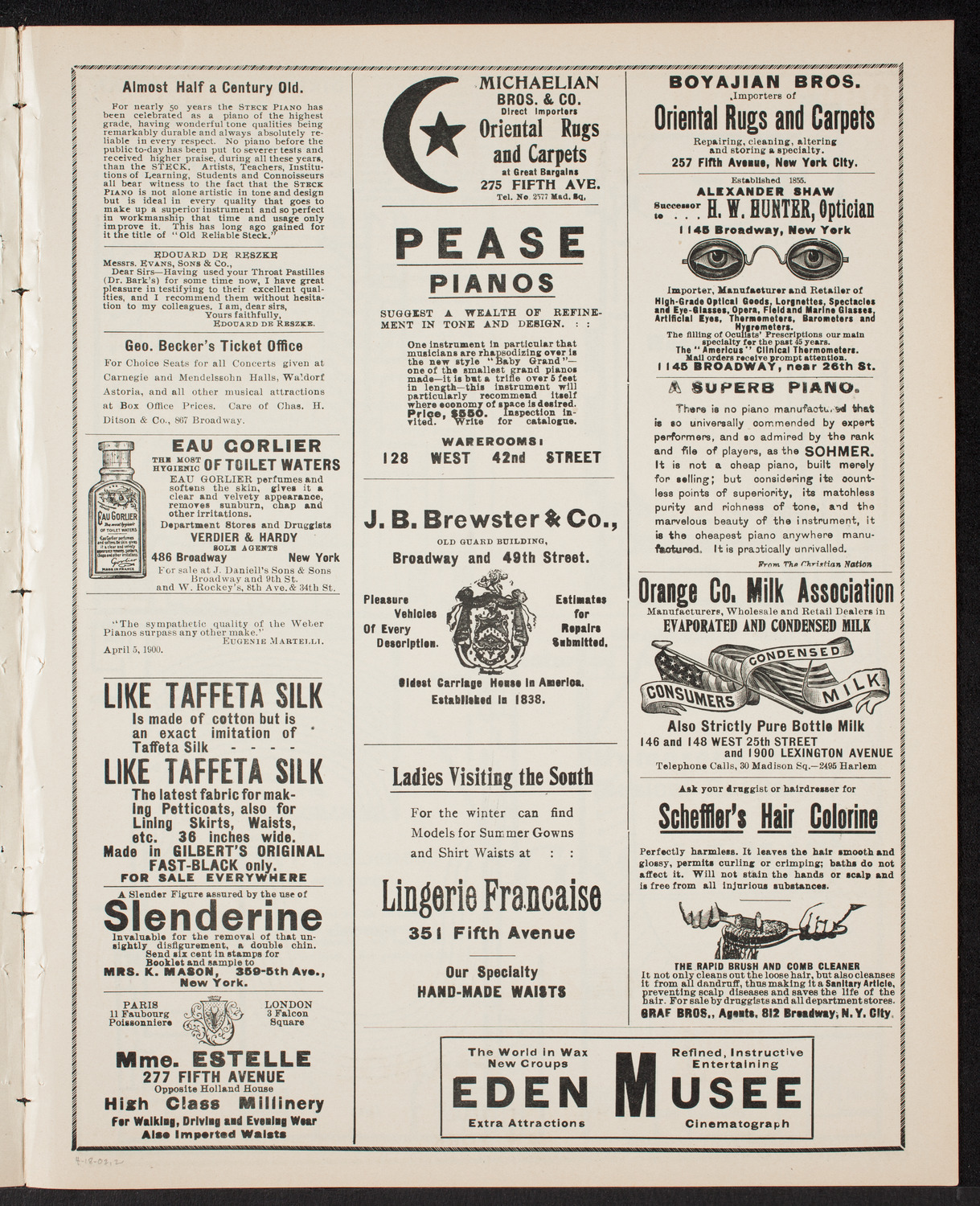 Benefit: Mt. Tabor Manual Training and Industrial School, April 18, 1902, program page 3