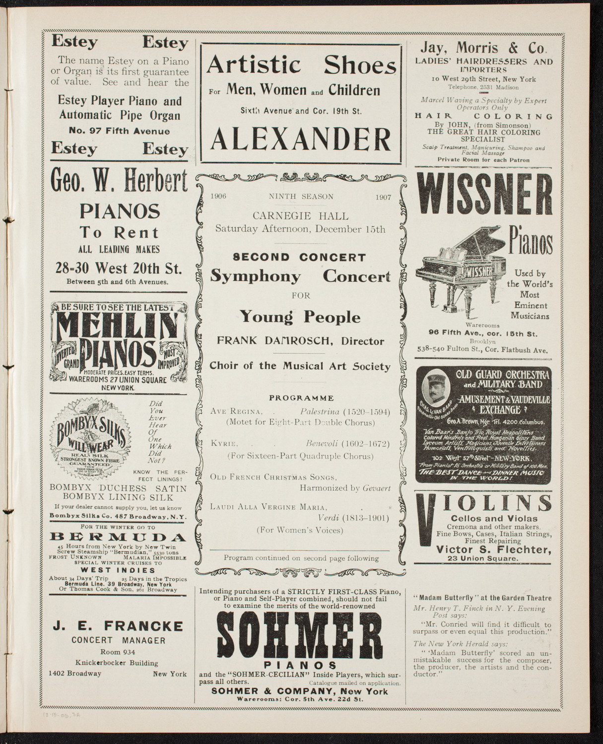 Symphony Concert for Young People, December 15, 1906, program page 5