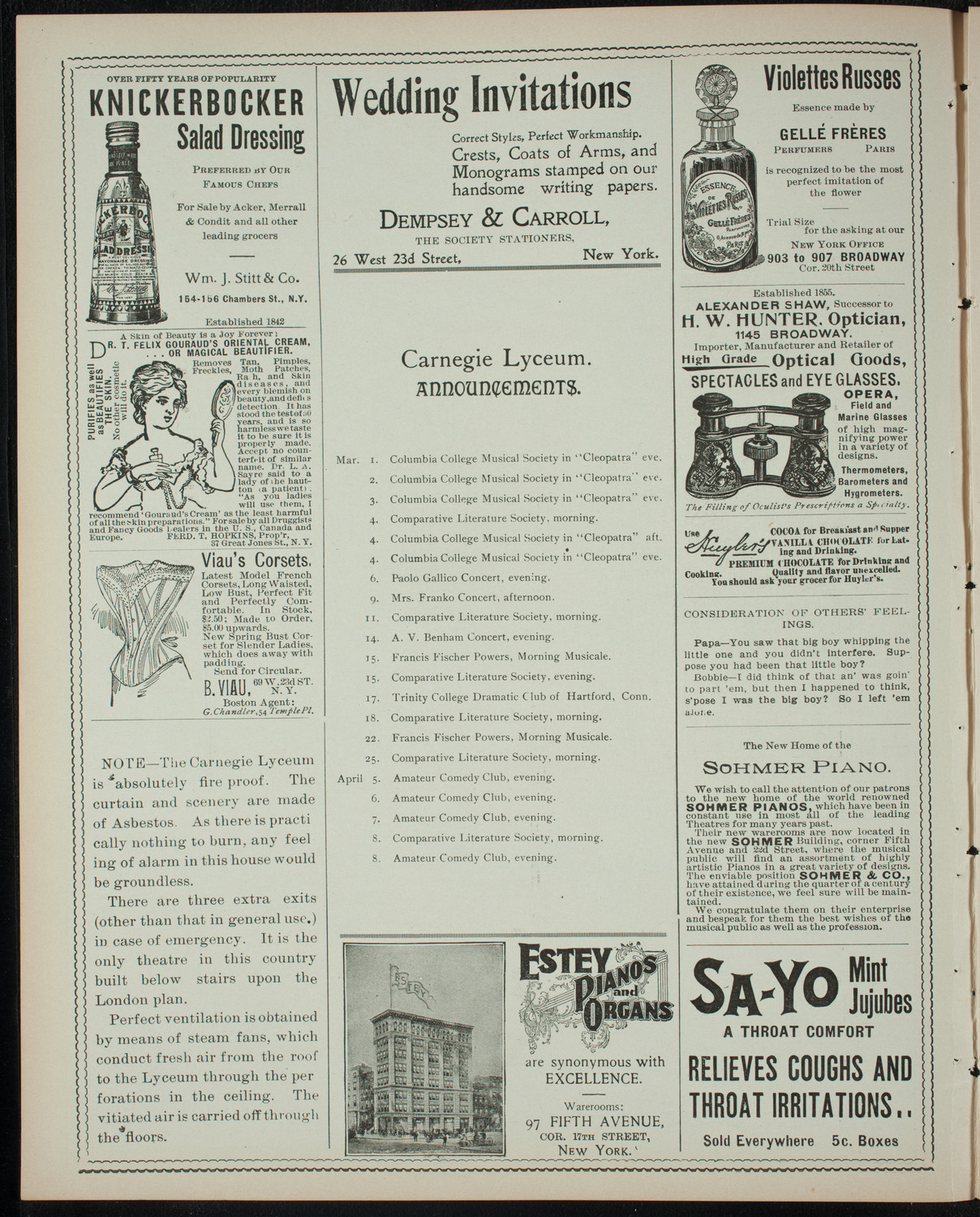 Powers-Arnold Wednesday Morning Musicale, March 1, 1899, program page 2