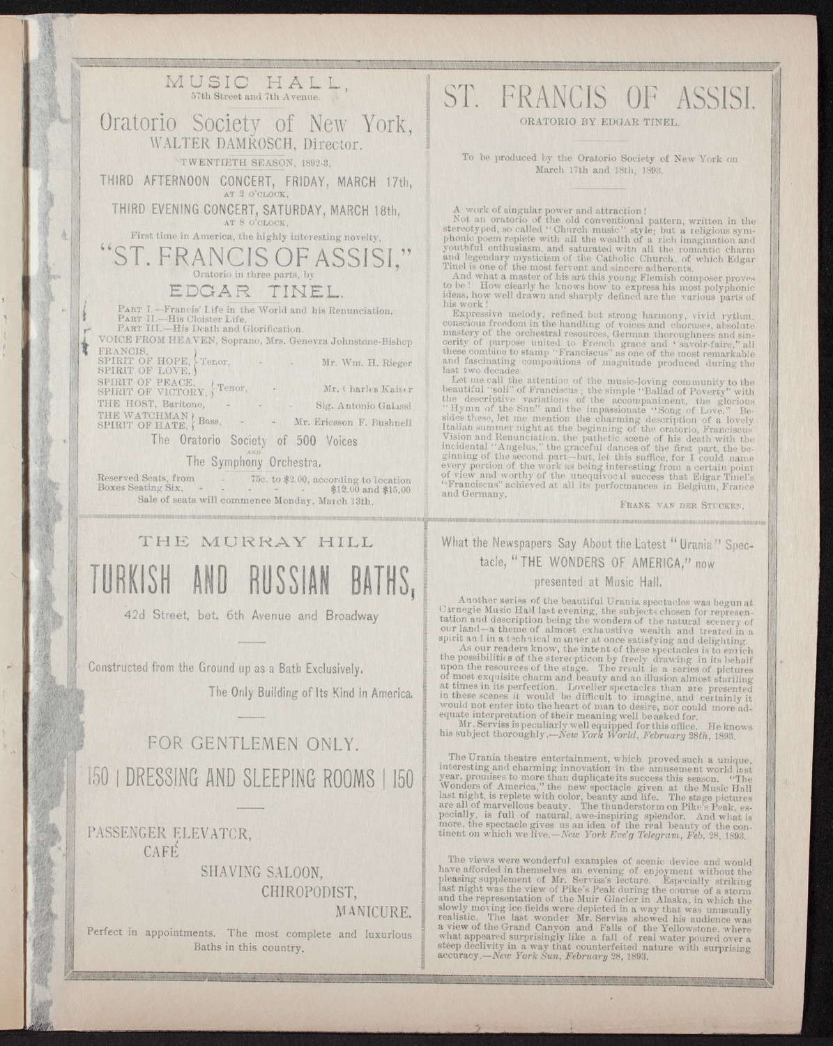 Benefit: Workingman's School and District Nursing Department, March 8, 1893, program page 11