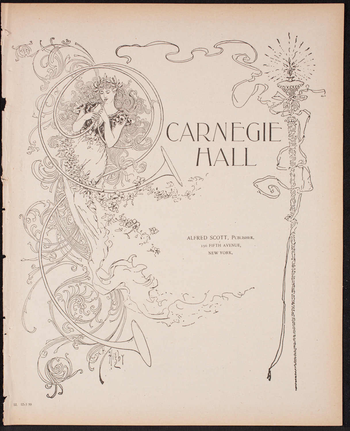 Kaltenborn Orchestra, December 3, 1899, program page 1