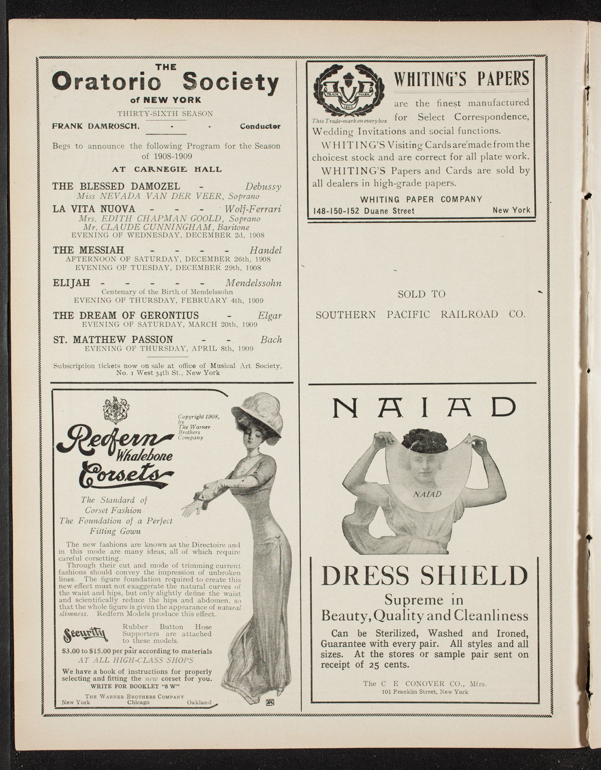 Russian Symphony Society of New York, November 12, 1908, program page 2