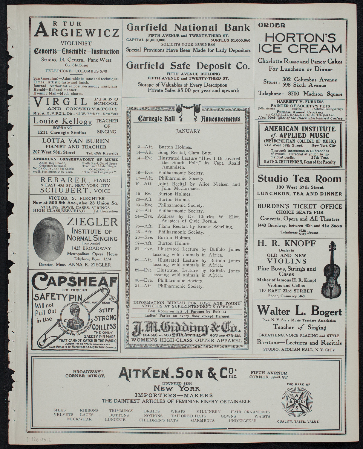 Burton Holmes Travelogue: The West Indies, January 12, 1913, program page 3