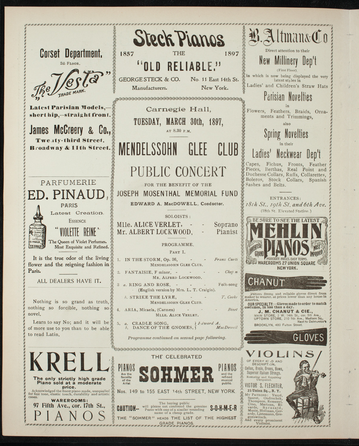 Mendelssohn Glee Club, March 30, 1897, program page 4