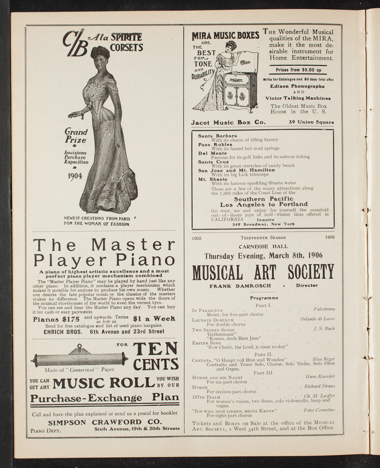 New York Philharmonic, January 19, 1906, program page 8