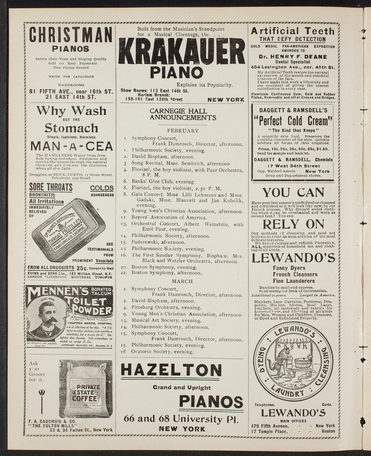 New York Philharmonic, January 31, 1902, program page 2