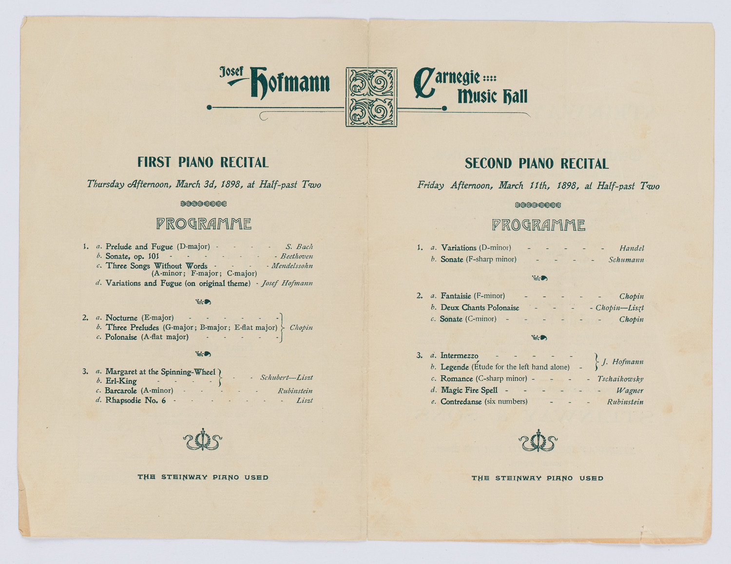 Josef Hofmann, March 1898