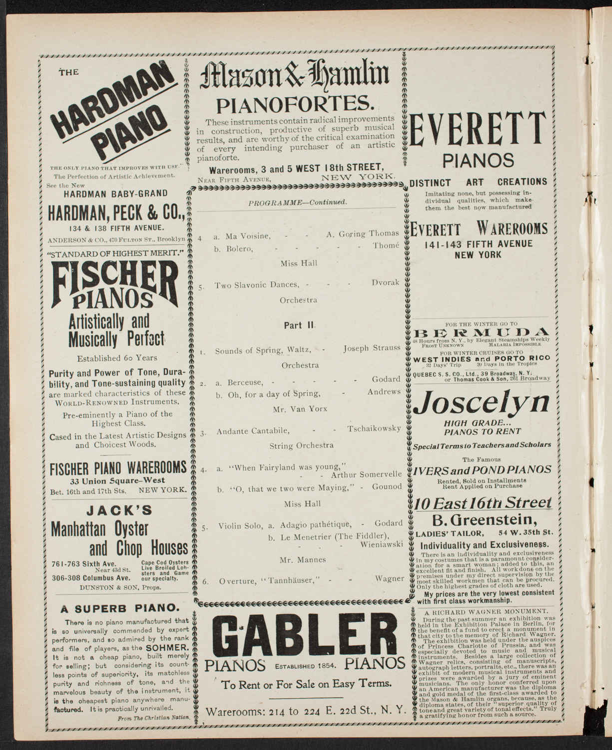 Teacher's Mutual Benefit Association Orchestral Concert, May 11, 1900, program page 6