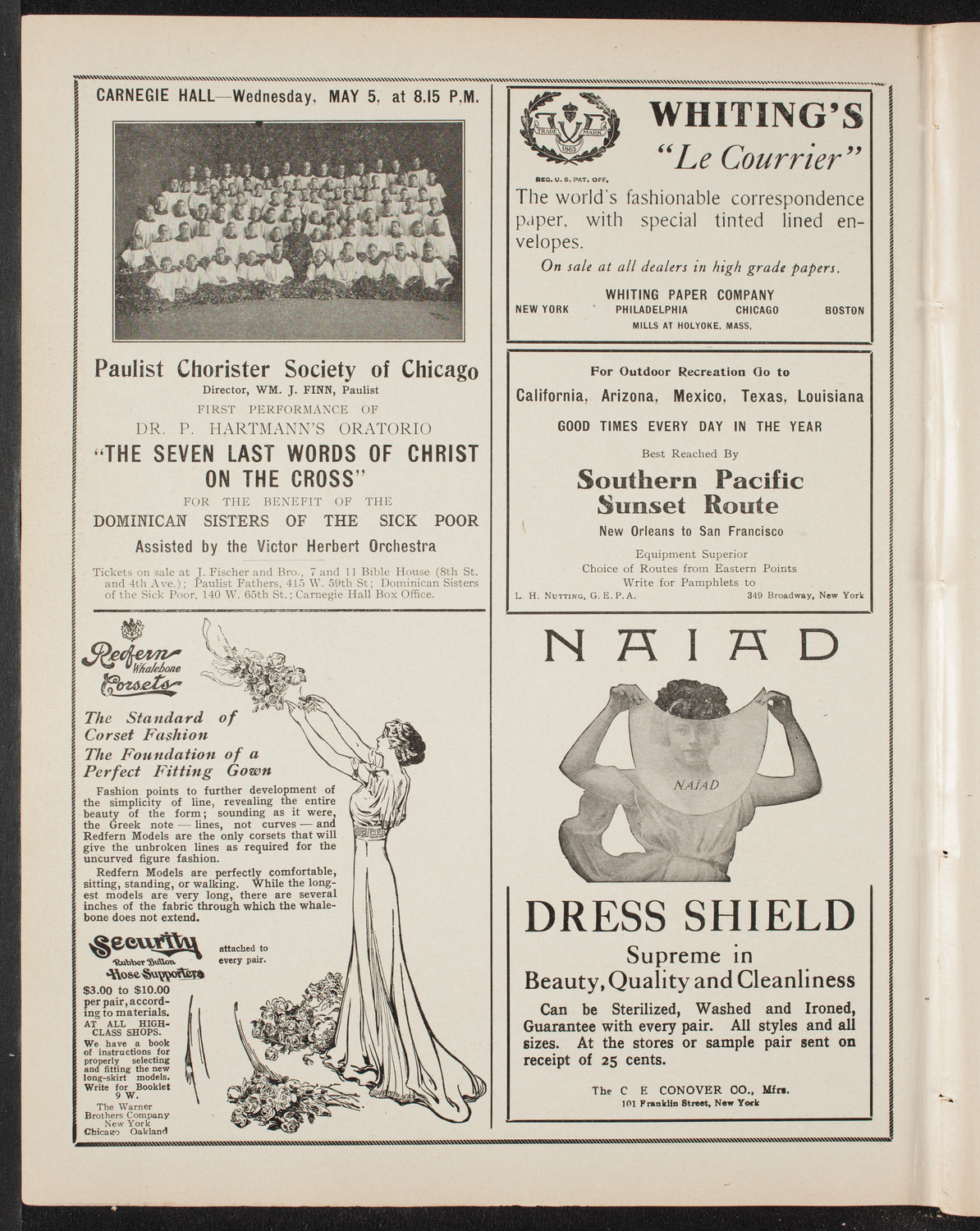 Benefit: Society of St. Vincent de Paul, May 2, 1909, program page 2