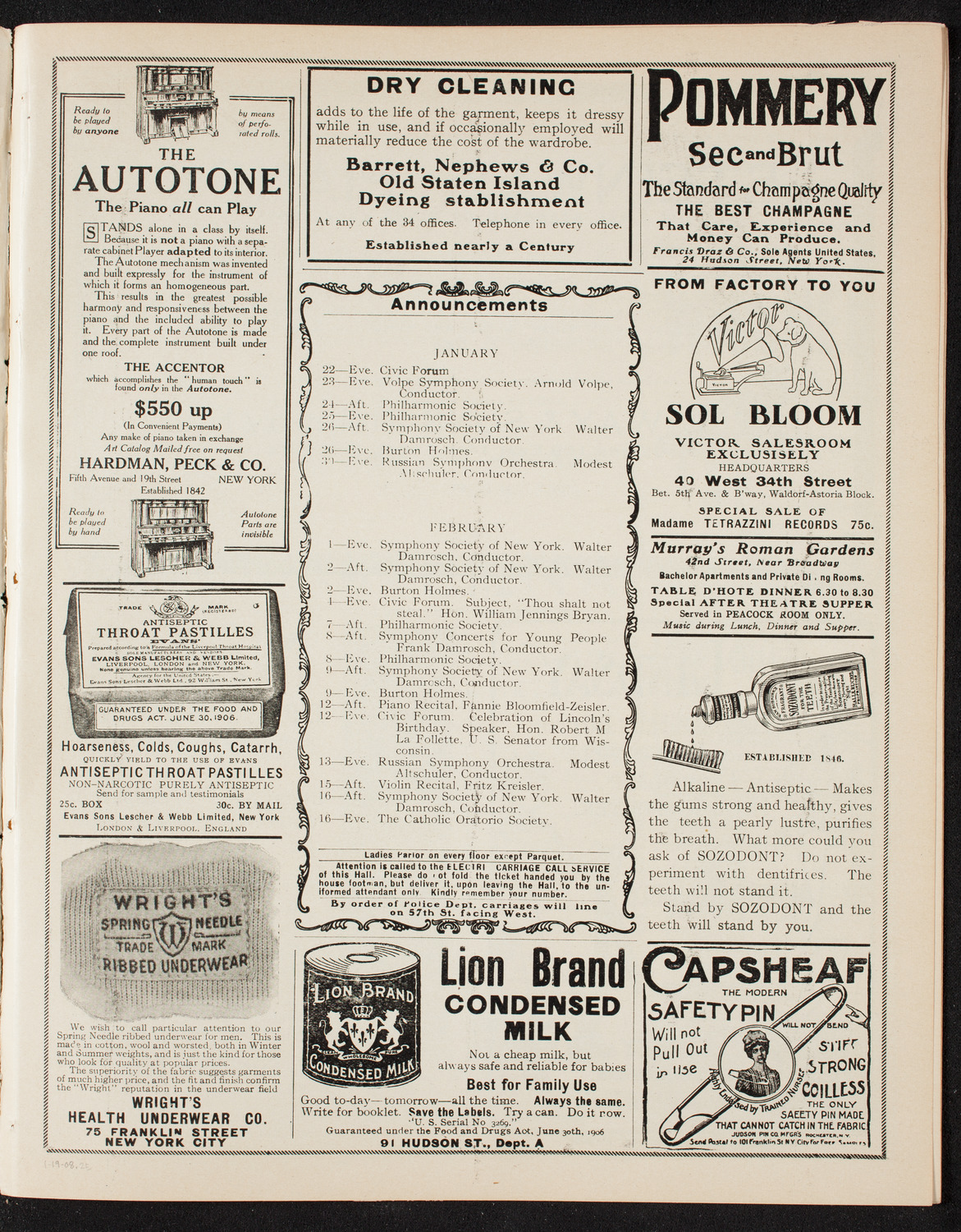 Burton Holmes Travelogue: Vienna, January 19, 1908, program page 3