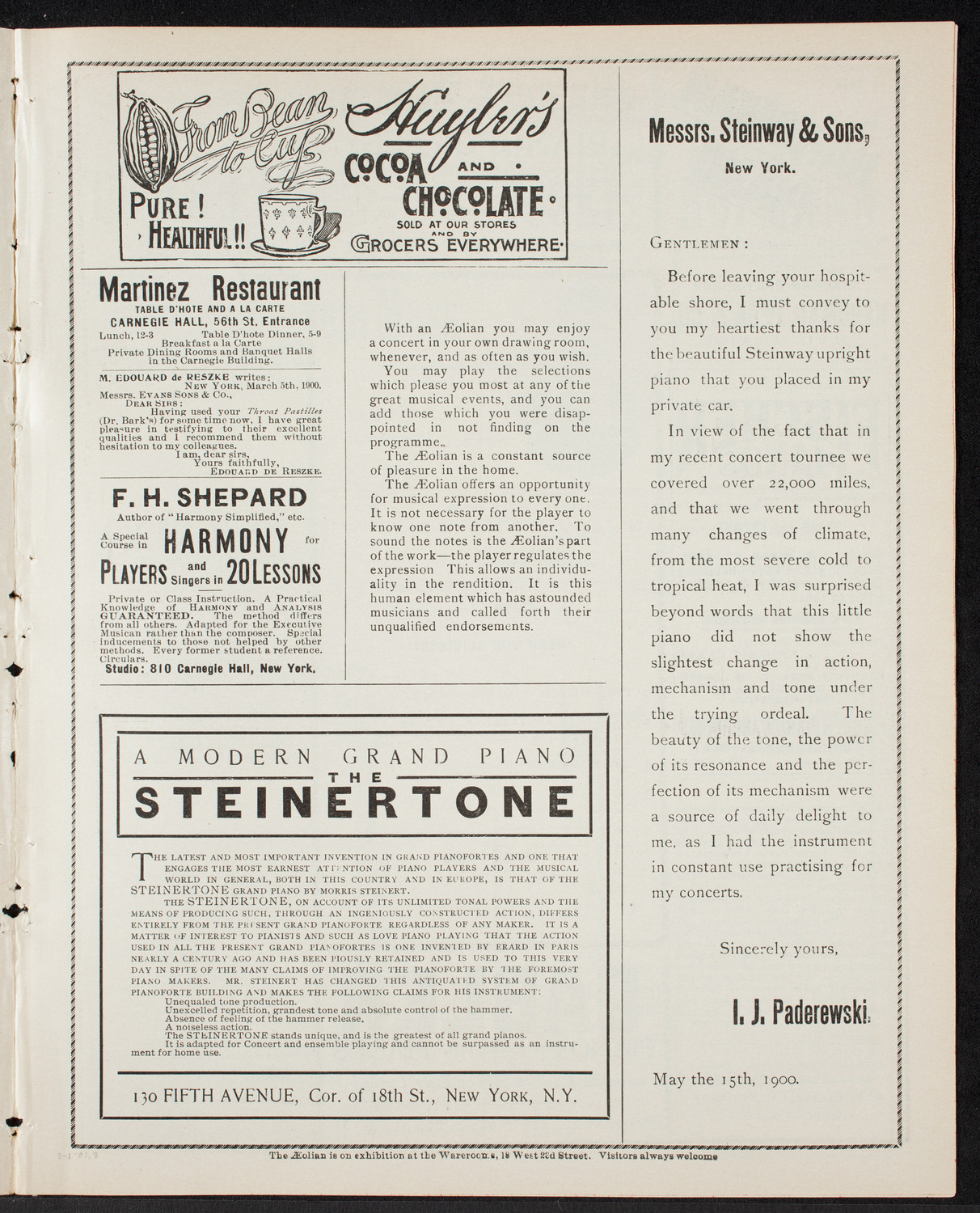 Leipzig Philharmonic Orchestra, March 1, 1901, program page 5