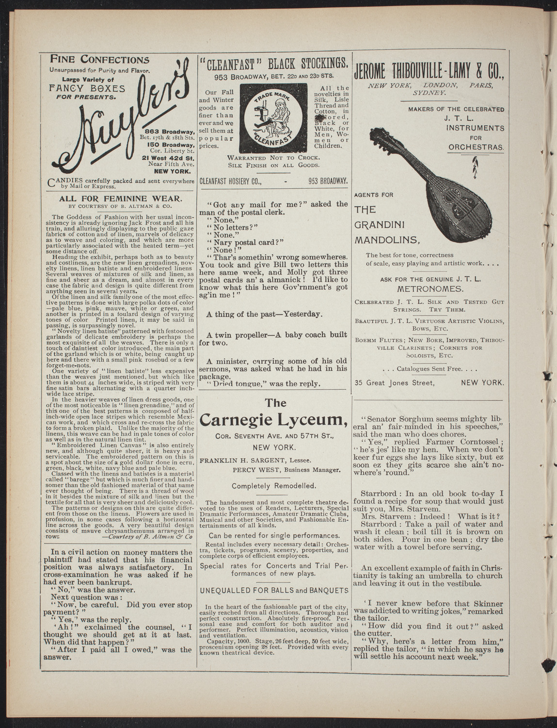 Musical and Dramatic Performance, February 5, 1897, program page 4