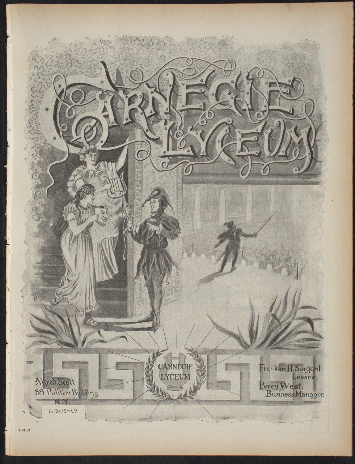 Reading by F. Hopkinson Smith, April 24, 1897, program page 1