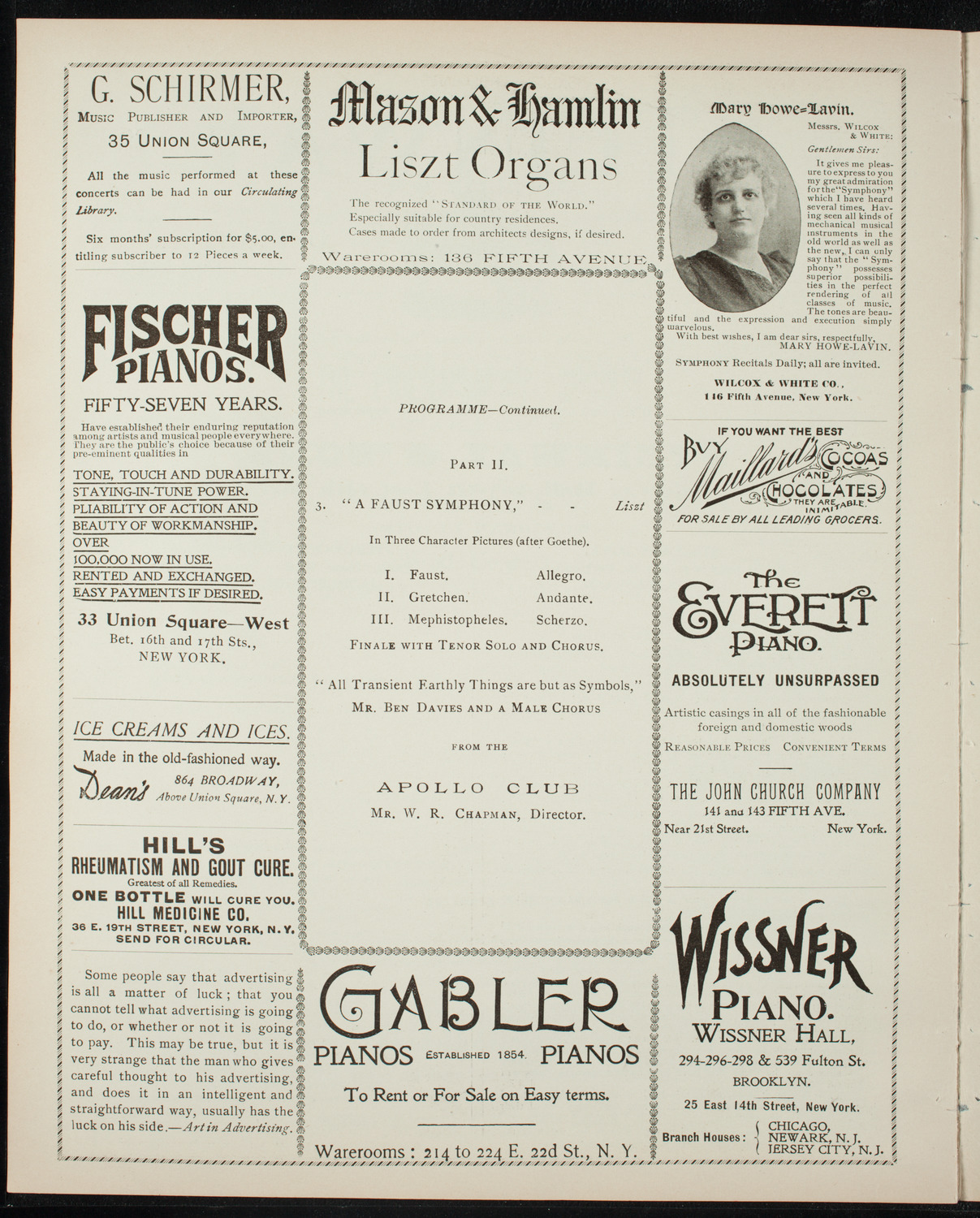 New York Philharmonic, April 10, 1897, program page 6