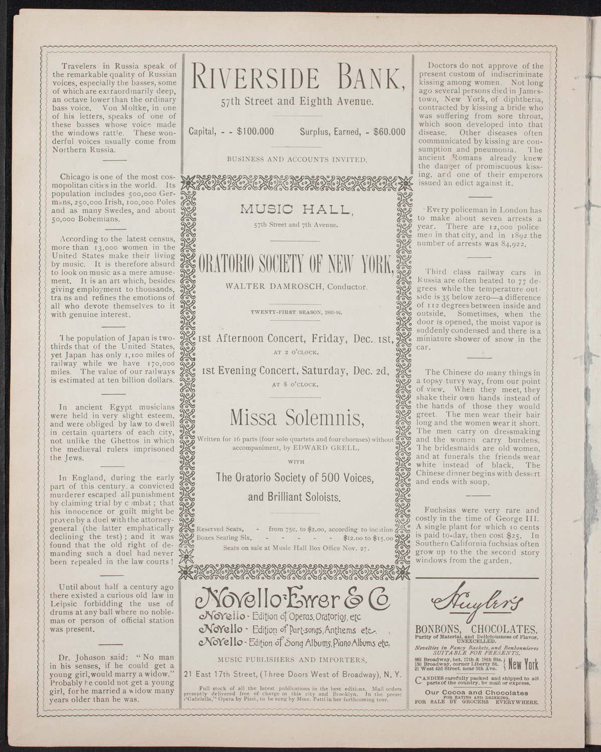 New York Symphony Orchestra, November 10, 1893, program page 6