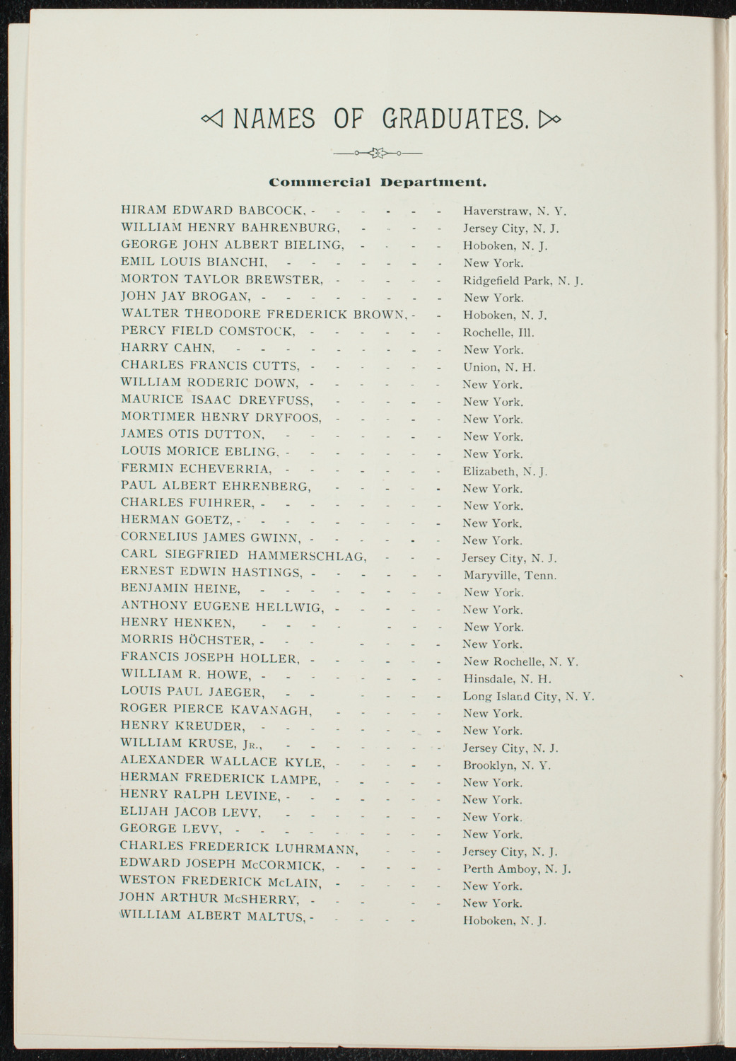 Graduation: Packard's Business College, May 21, 1891, program page 4