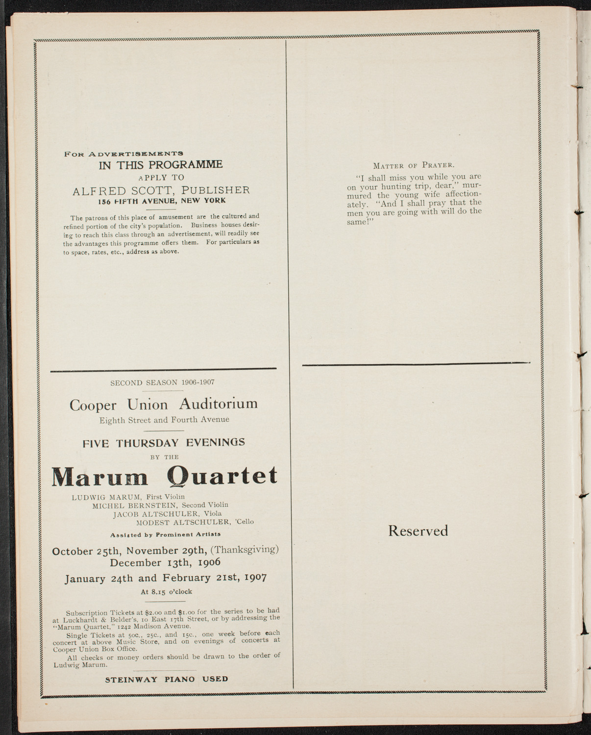 Yvette Guilbert and Albert Chevalier, October 13, 1906, program page 10