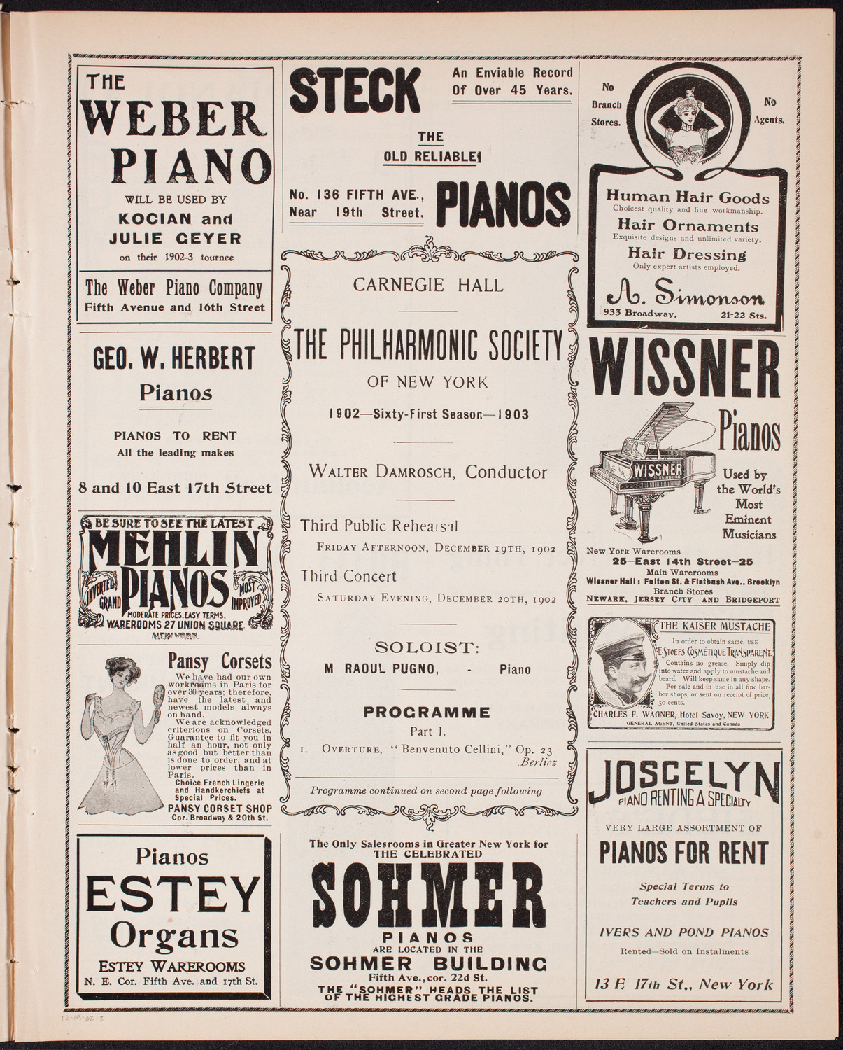 New York Philharmonic, December 19, 1902, program page 5