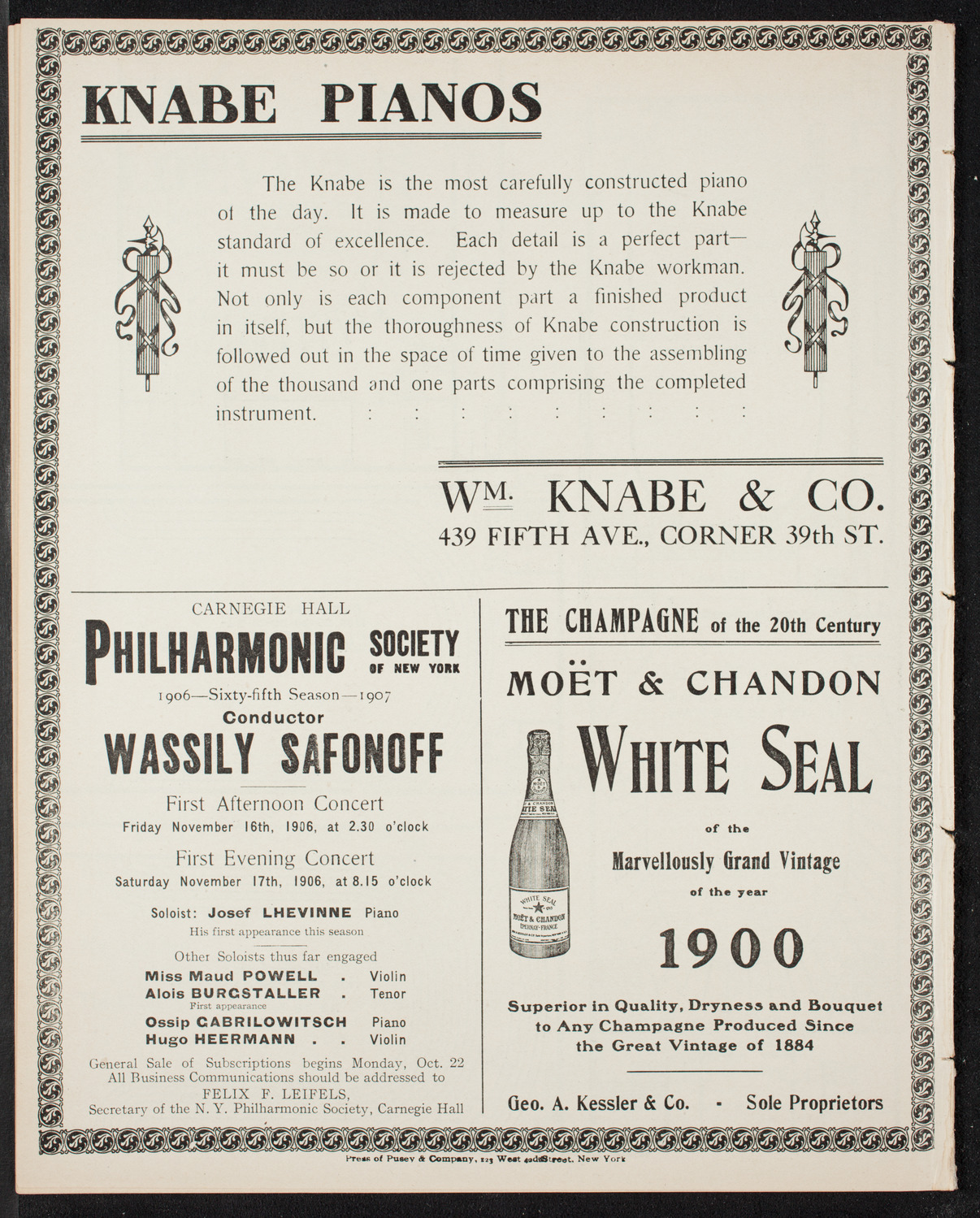 Russian Symphony Society of New York, November 15, 1906, program page 12