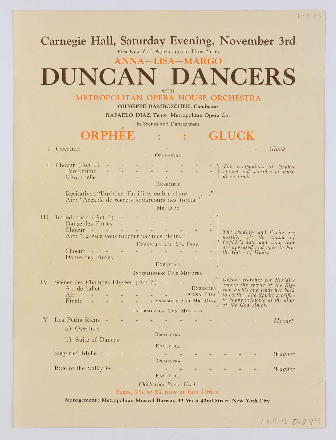 Duncan Dancers, November 3, 1923