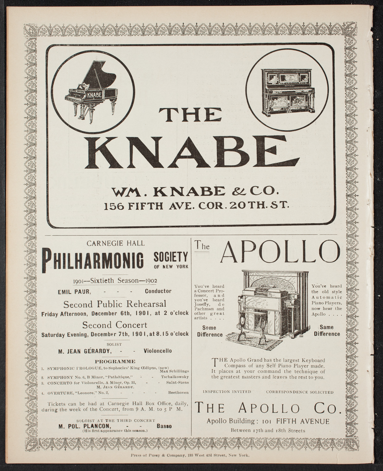 New York Festival Chorus and Orchestra, November 24, 1901, program page 10