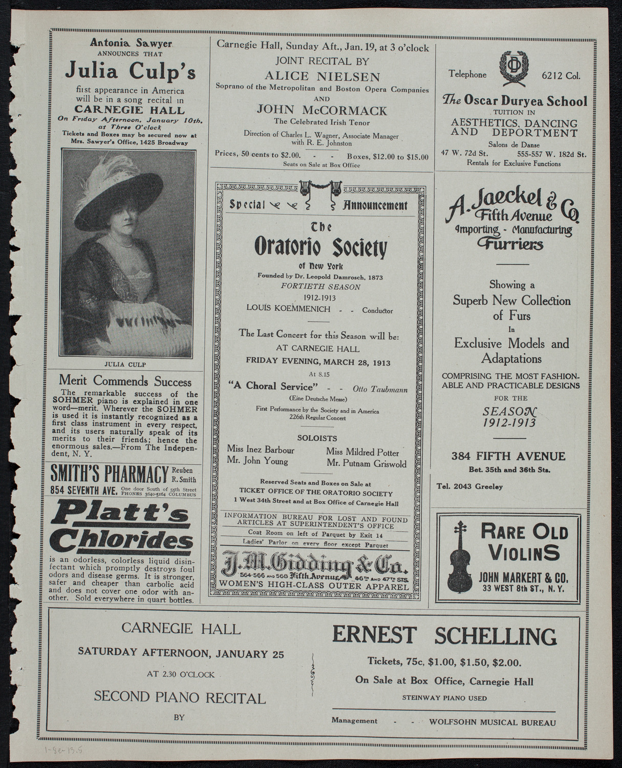 MacDowell Chorus, January 8, 1913, program page 9