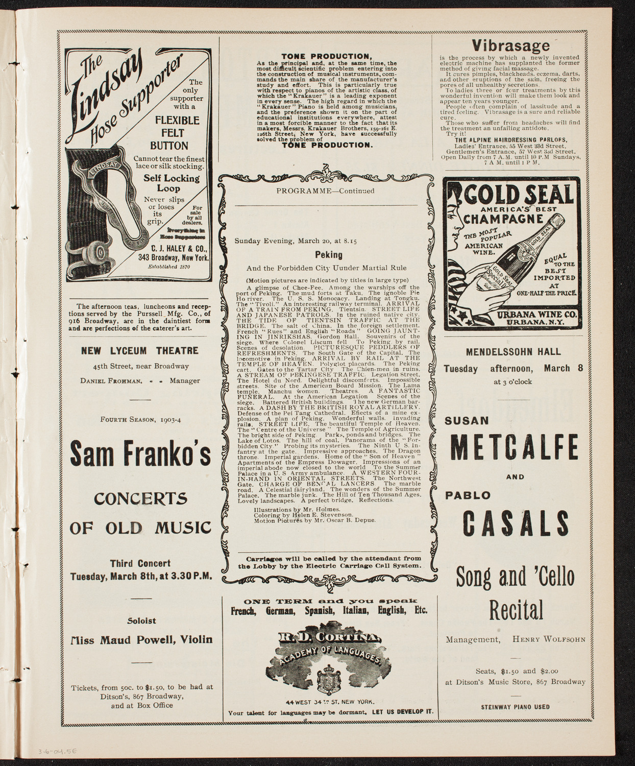 Burton Holmes Travelogue: Moscow: The Heart of Russia, March 6, 1904, program page 9