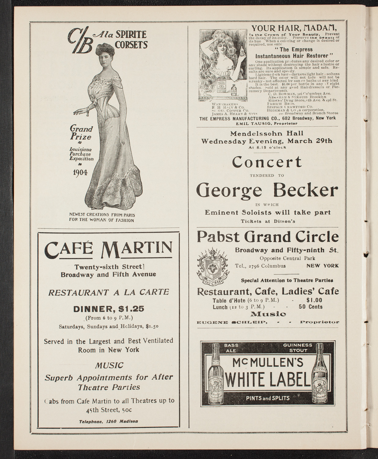 New York Banks' Glee Club, February 9, 1905, program page 8