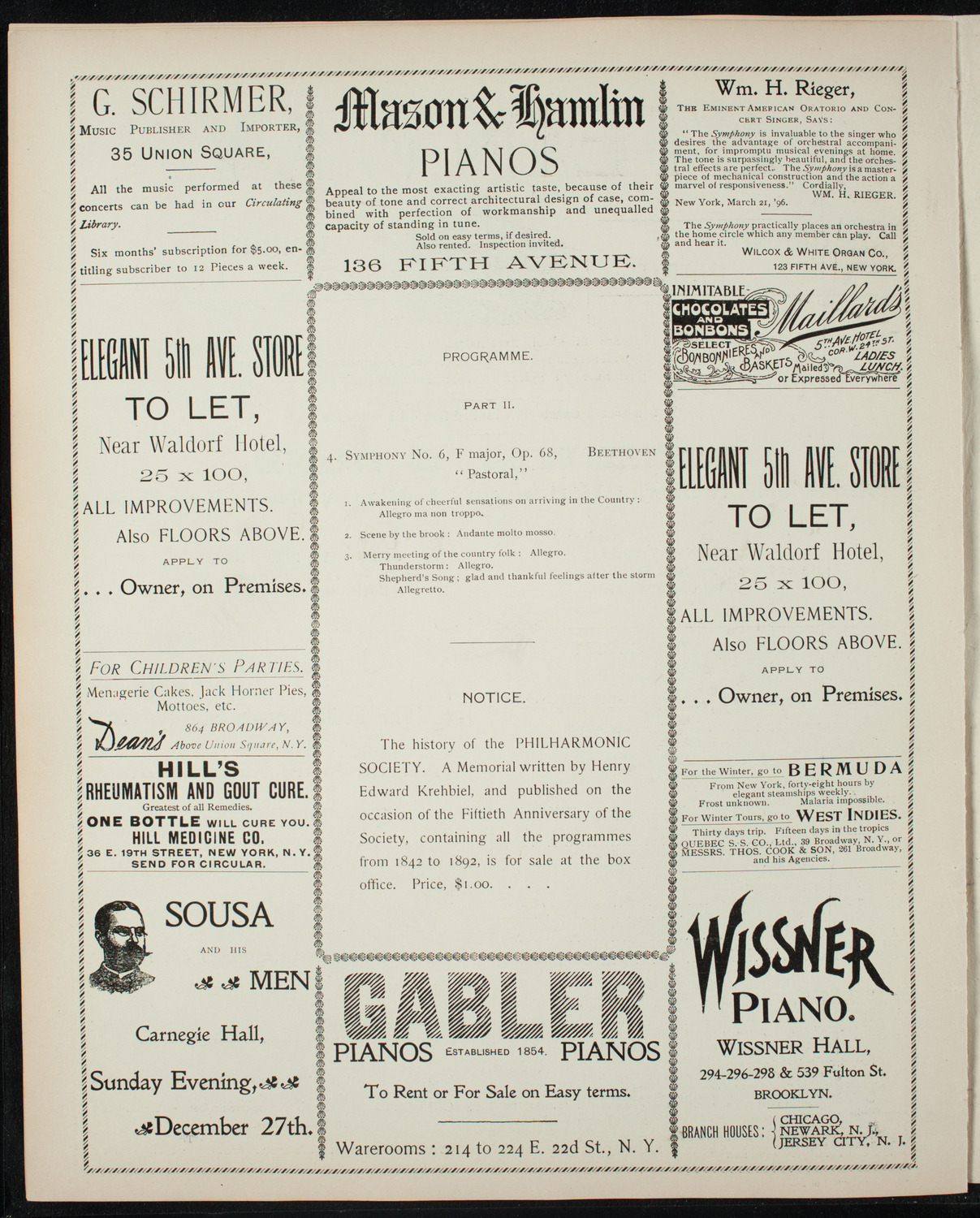 New York Philharmonic, December 12, 1896, program page 6