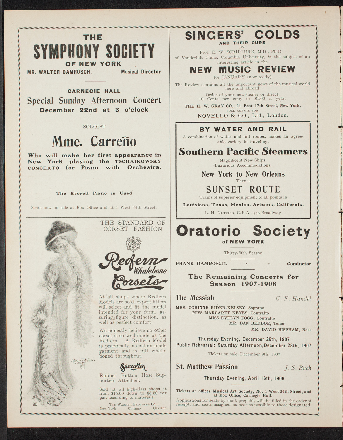 Musical Art Society of New York, December 19, 1907, program page 2