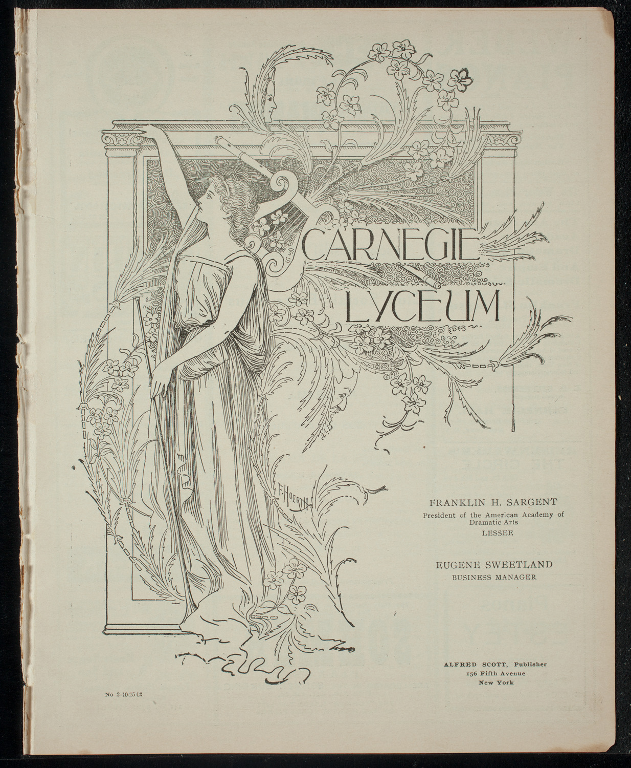 Club Social "Entre Nous" Musical and Dramatic Program, October 25, 1902, program page 1