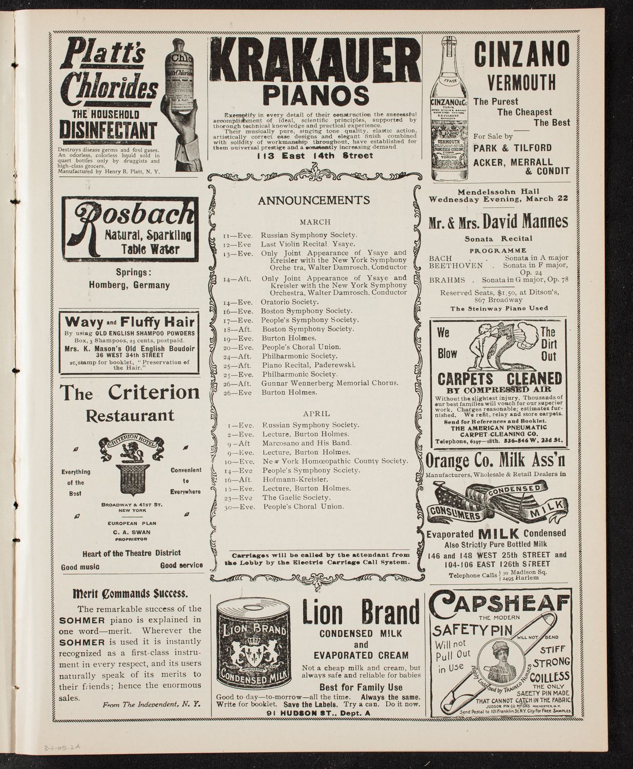 Symphony Concert for Young People, March 11, 1905, program page 3