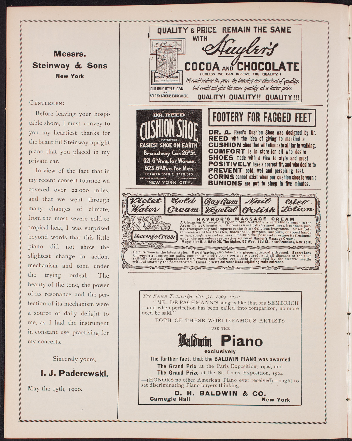 Benefit: German Hospital and Dispensary, January 8, 1905, program page 4