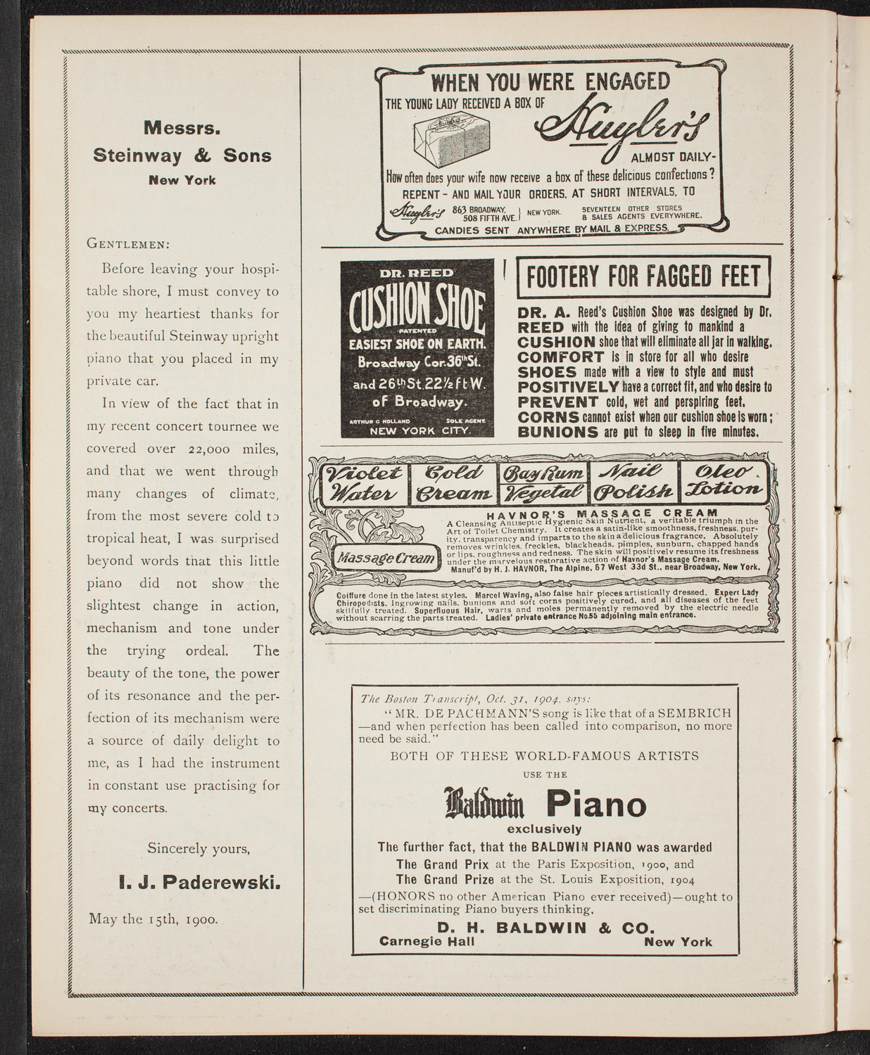 New York Philharmonic, January 28, 1905, program page 4