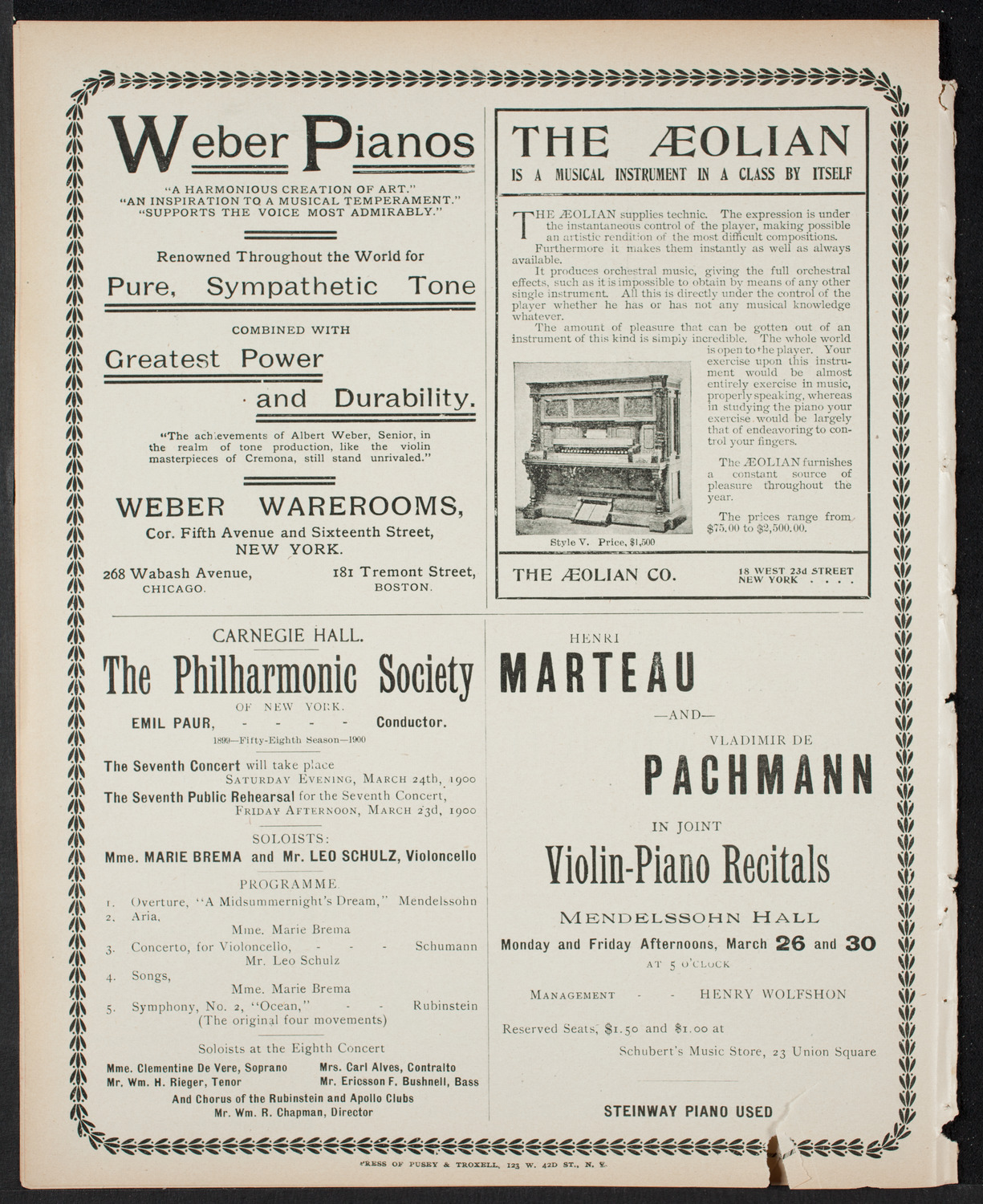 Debate: University of Chicago vs. Columbia University, March 9, 1900, program page 8