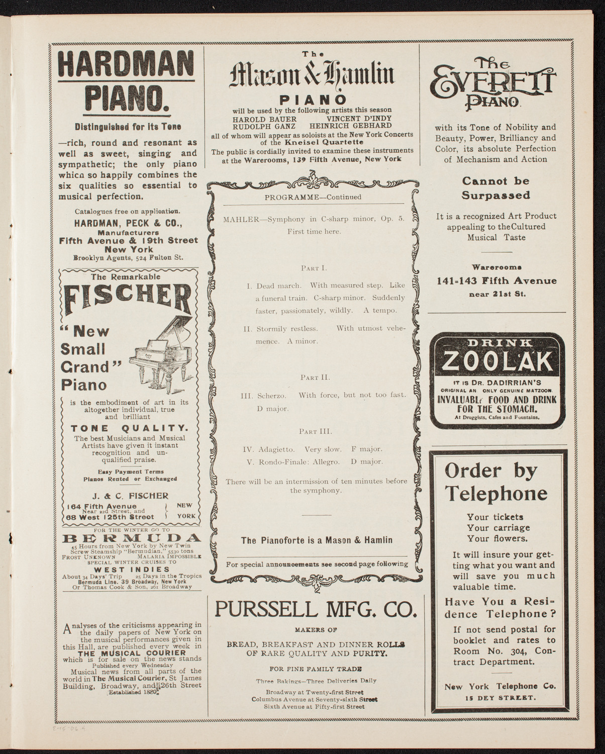 Boston Symphony Orchestra, February 15, 1906, program page 7