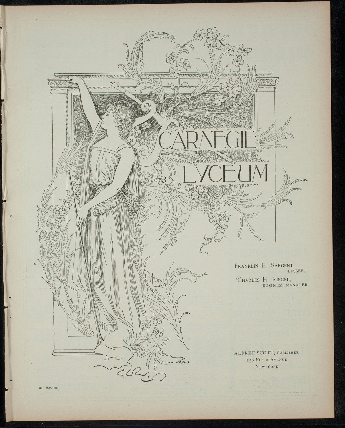 Benefit Vaudeville Entertainment for Widows and Orphans of English Soldiers of English-Boer War, February 2, 1900, program page 1