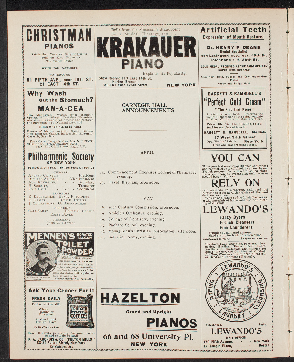 Benefit: Mt. Tabor Manual Training and Industrial School, April 18, 1902, program page 2