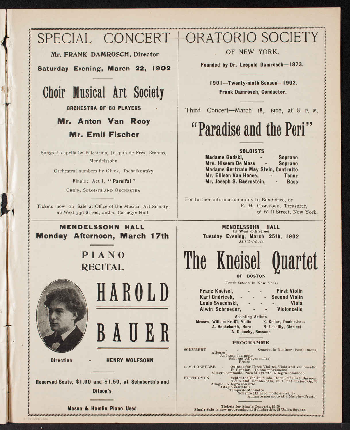 New York Philharmonic, March 15, 1902, program page 5